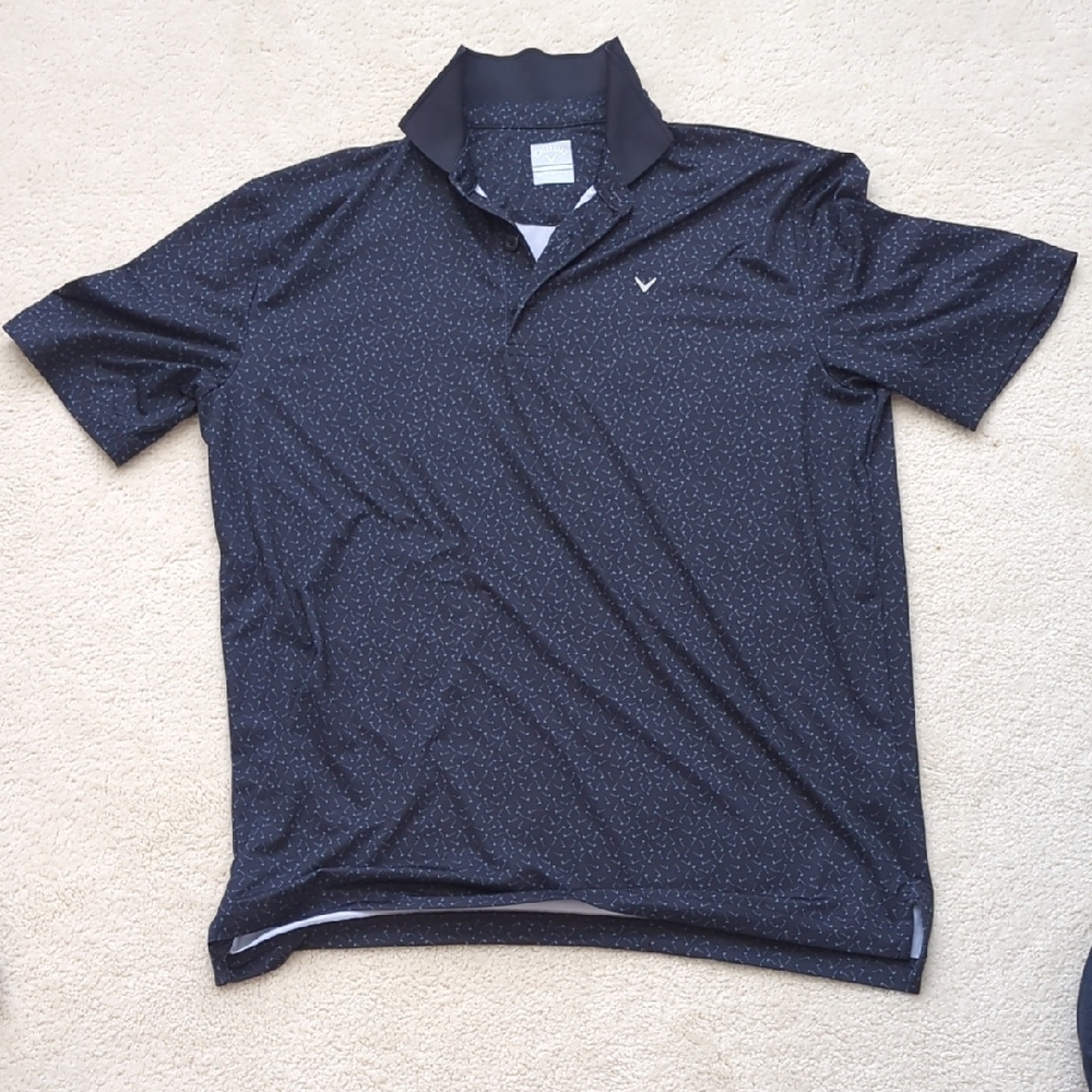 Men's Black and Blur Polo Shirt